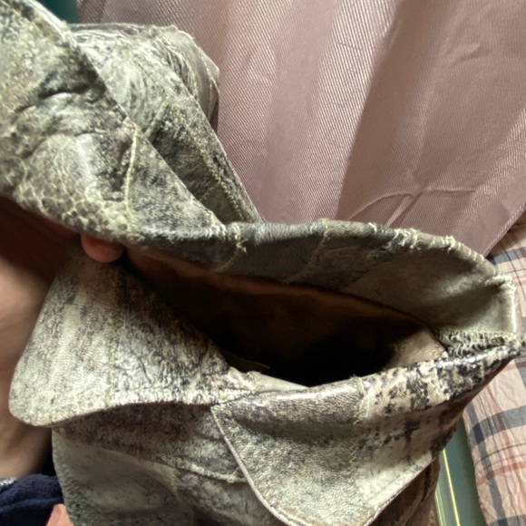 Bloomies: vintage 80s grey patchwork leather jacket - Picture 8 of 9